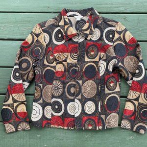 Vintage Geometric Casual Jacket Size Medium